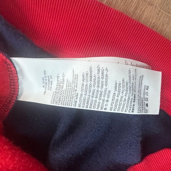 Levi’s Kids XL Colorblock Sweatshirt Red White Blue Logo Crew 13-15 Yrs - Picture 6 of 6
